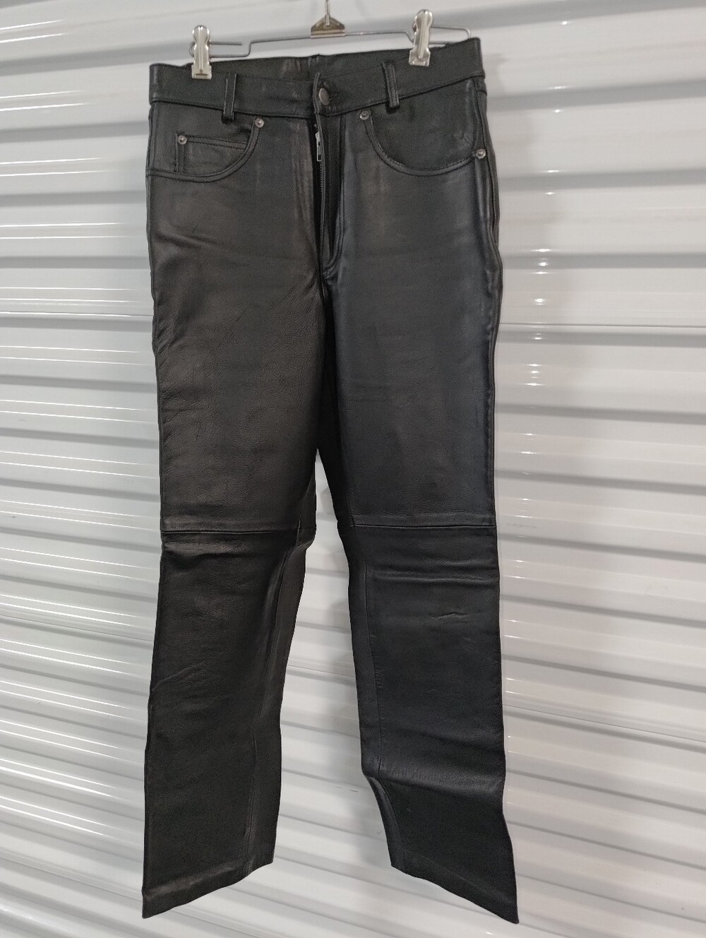 Wilsons Leather Men's Black Leather Biker Moto Lined Pants 30x31